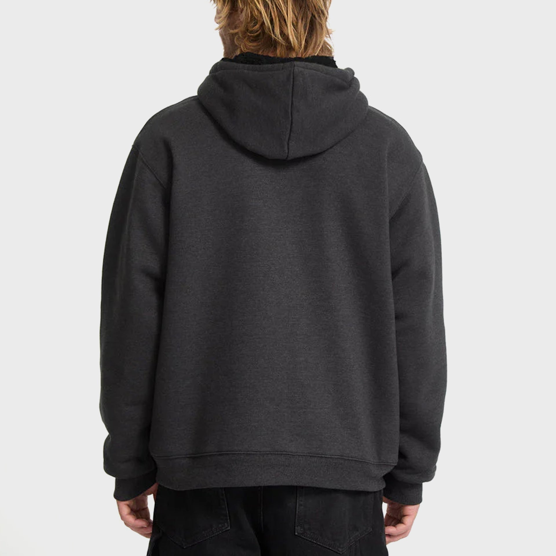 Volcom Mens Single Stone Lined Zip Hoodie - Heather Black - ManGo Surfing