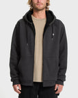 Volcom Mens Single Stone Lined Zip Hoodie - Heather Black - ManGo Surfing