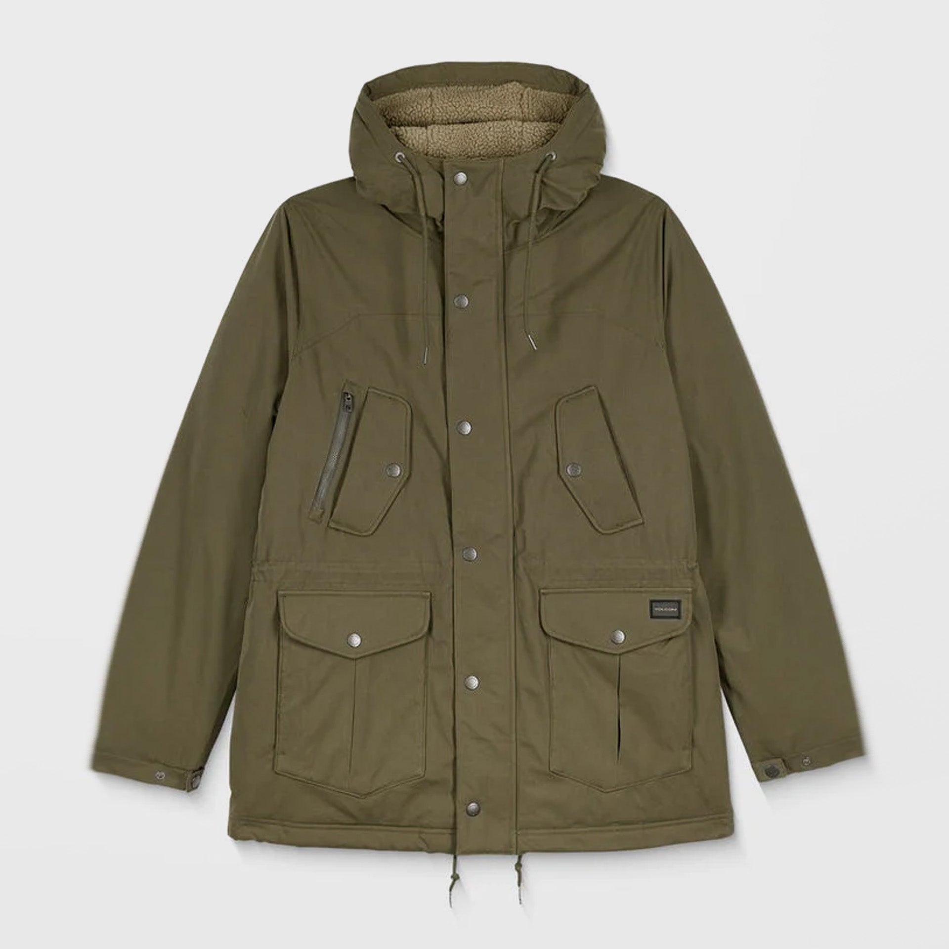Volcom Mens Starget 5K Parka Jacket - Military - ManGo Surfing