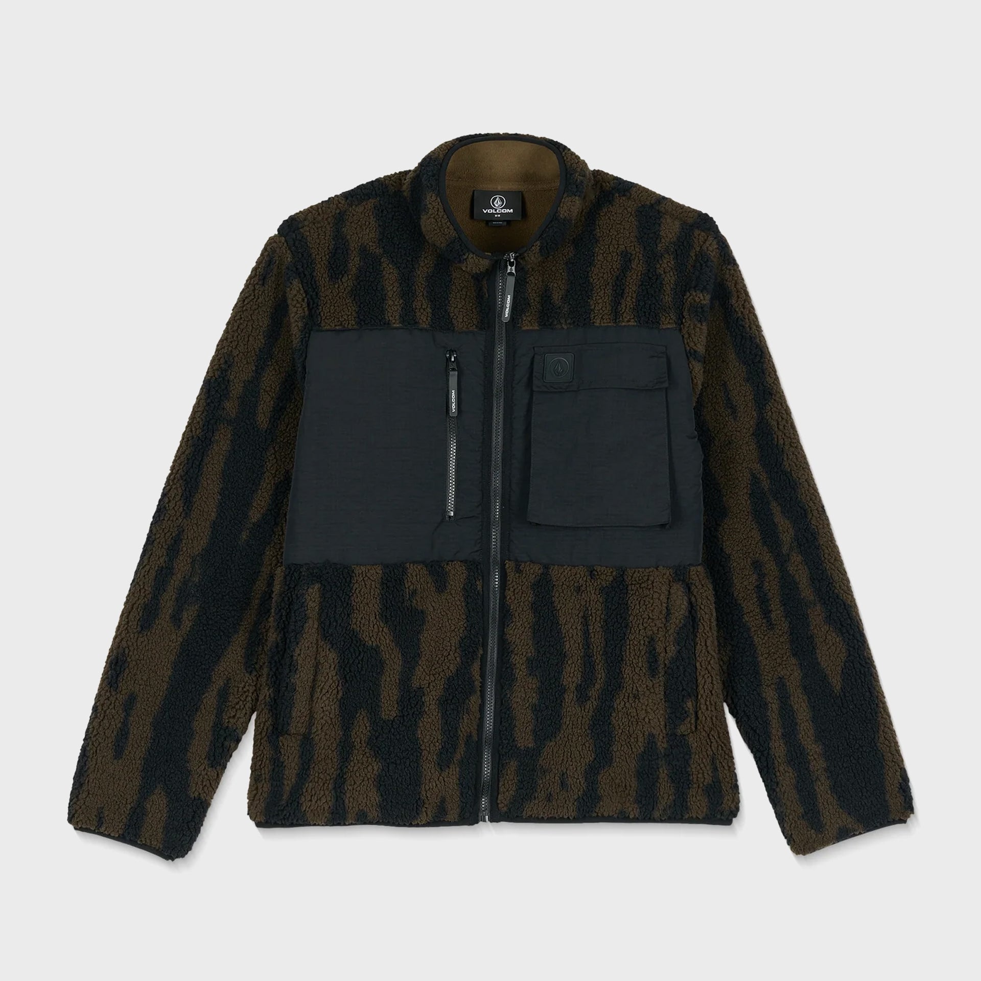 Volcom Mens Storm Stone Sherpa Zip Sweatshirt - Sage Leaf - ManGo Surfing