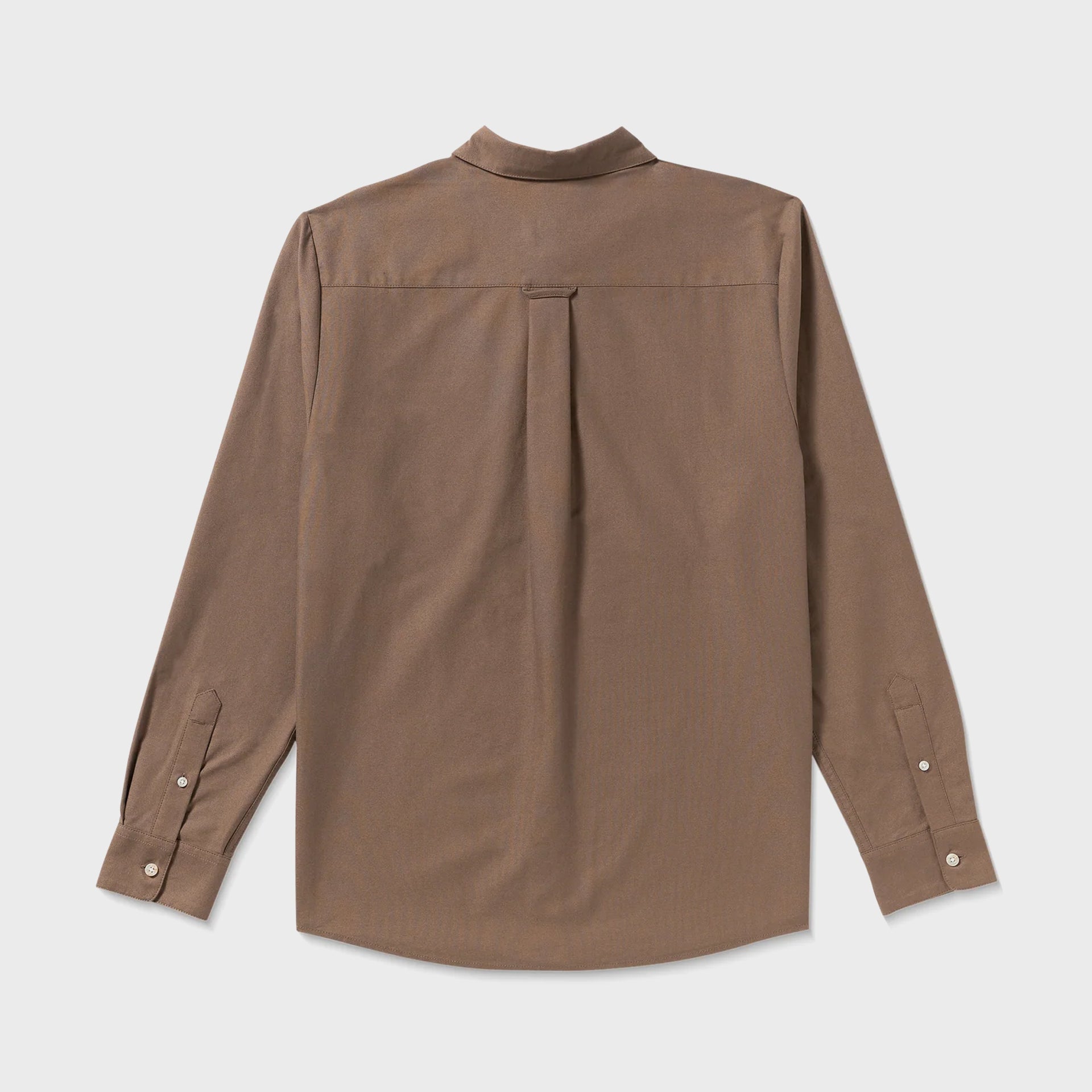 Volcom Mens Veeco Oxford Long Sleeve Shirt - Brown Stone - ManGo Surfing