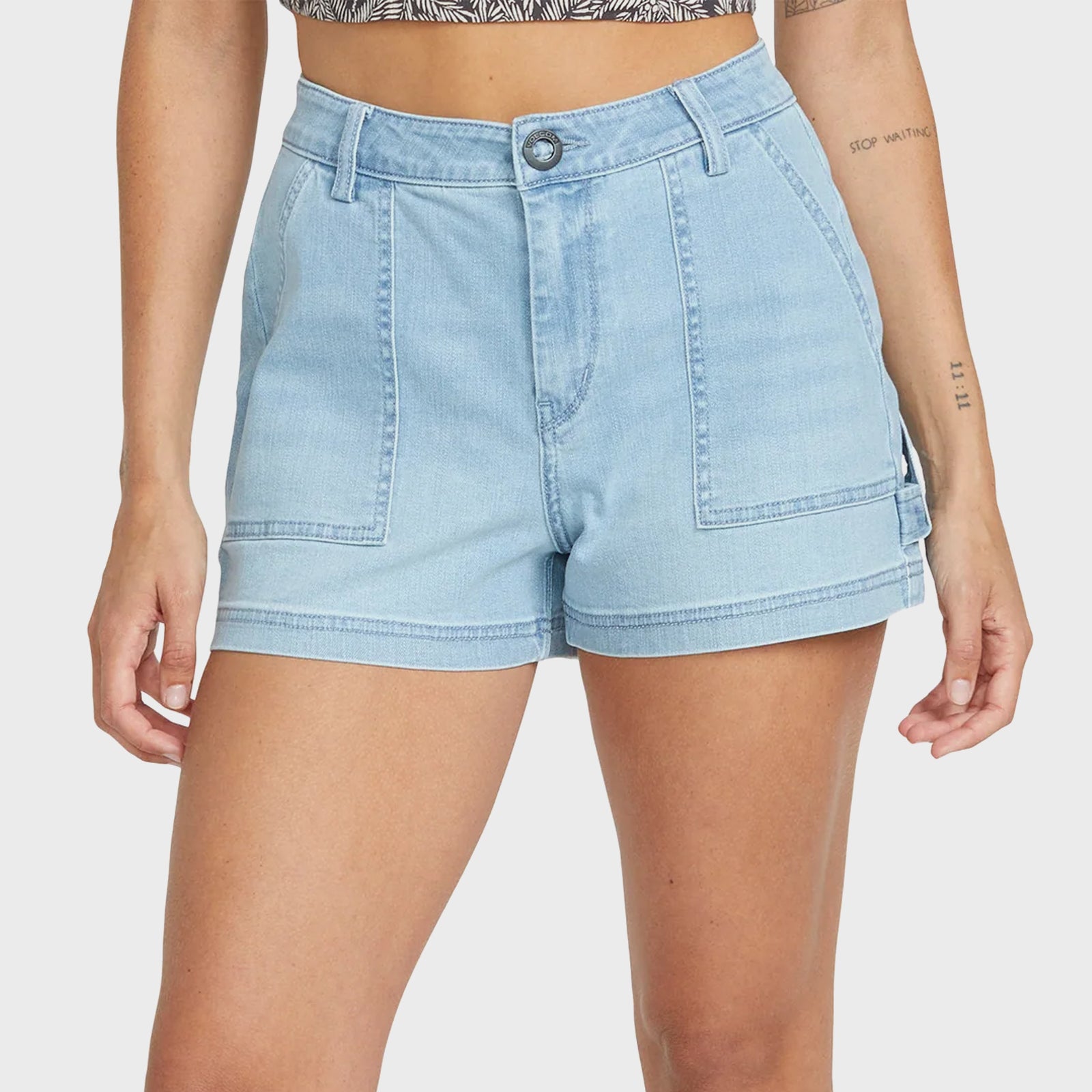 Volcom Womens Stone Kraft Shorts - Blue Drift - ManGo Surfing