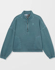 Volcom Womens Stone Soft Quarter Zip Sweatshirt - Emerald Green - ManGo Surfing