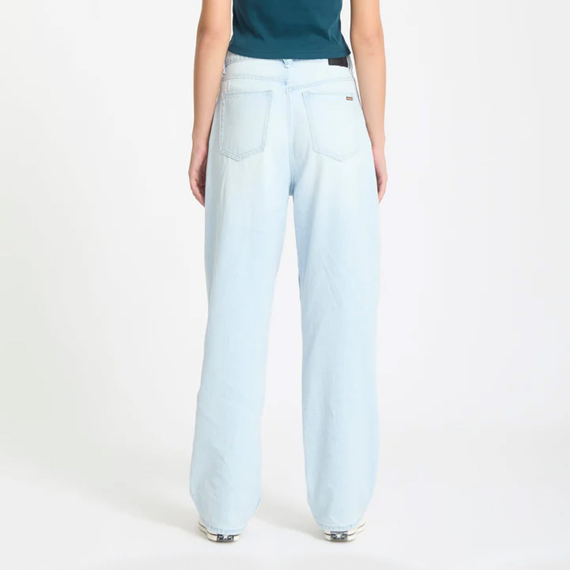 Volcom Womens Weellow II Denim Trousers - Bleached Aqua - ManGo Surfing