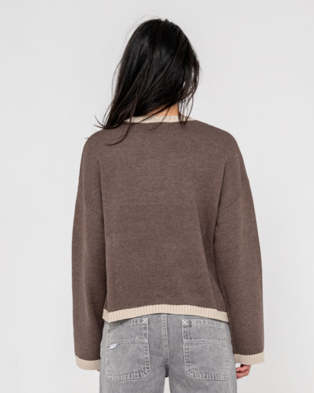 Rusty Womens Rider Relaxed Crew Neck Knit - Pinecone