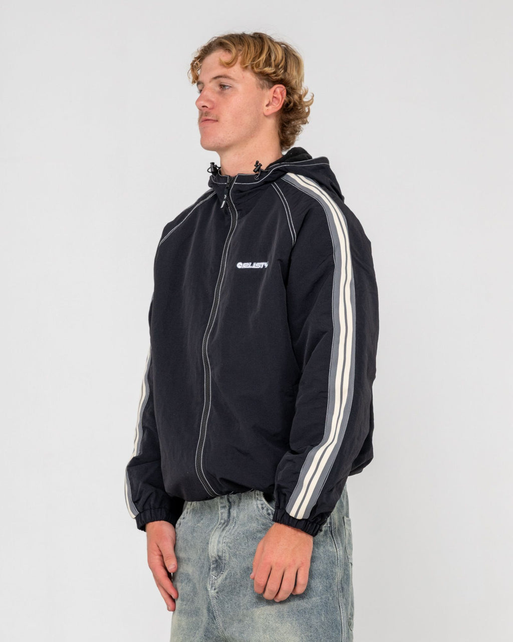 Rusty Mens Lock Out Hooded Jacket - Black