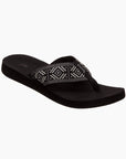 Reef Spring Woven Flip Flops - Black/White - ManGo Surfing