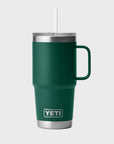 Yeti Rambler 25oz (710 ml) Straw Mug - Black Forest Green