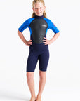 C-Skins Element 3/2 Junior Shortie Wetsuit - Slate/Cyan Multi