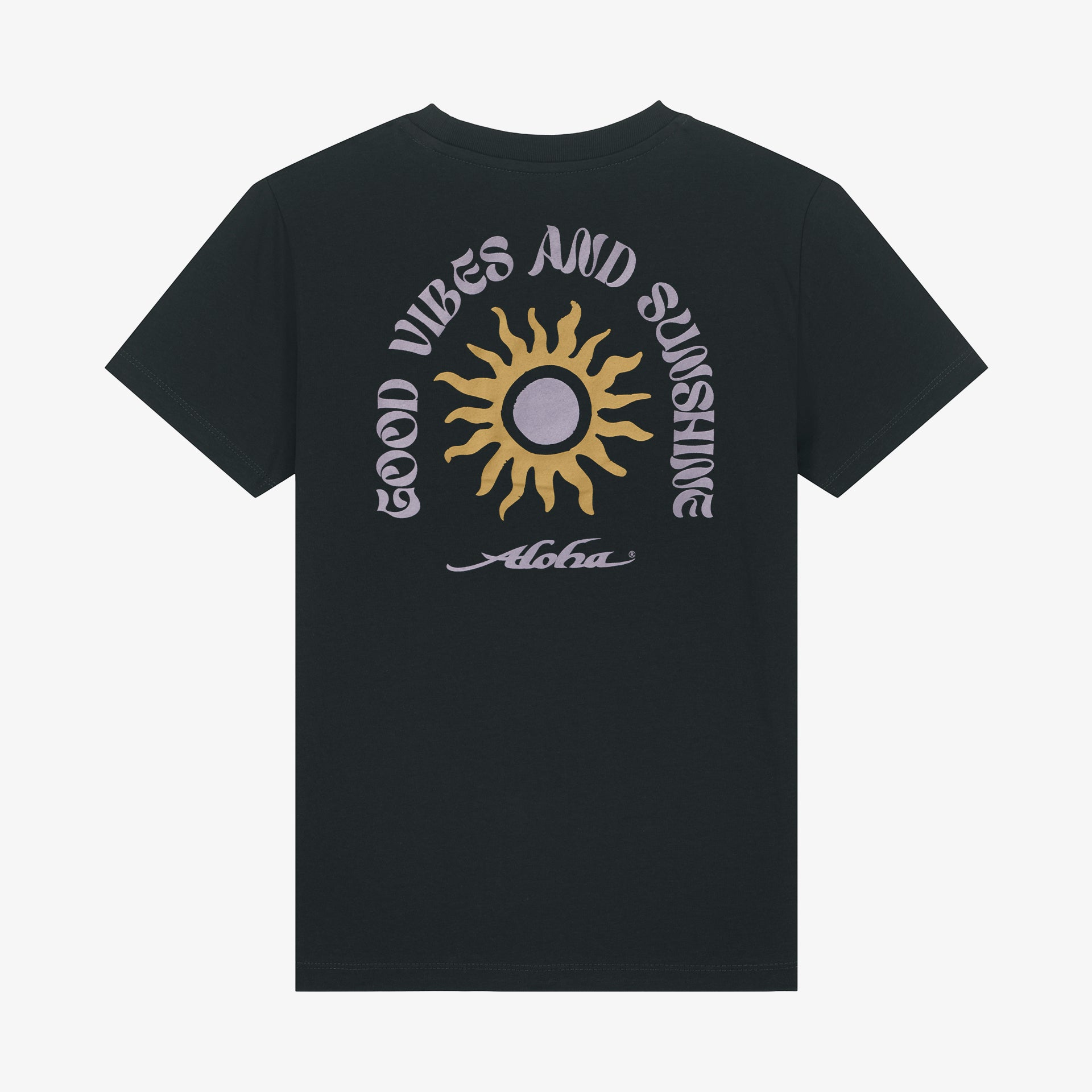 aloha kids t shirt good vibes and sunshine black boho