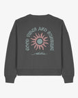 Aloha Womens Good Vibes Long Sleeve Crew Sweatshirt - Storm Grey