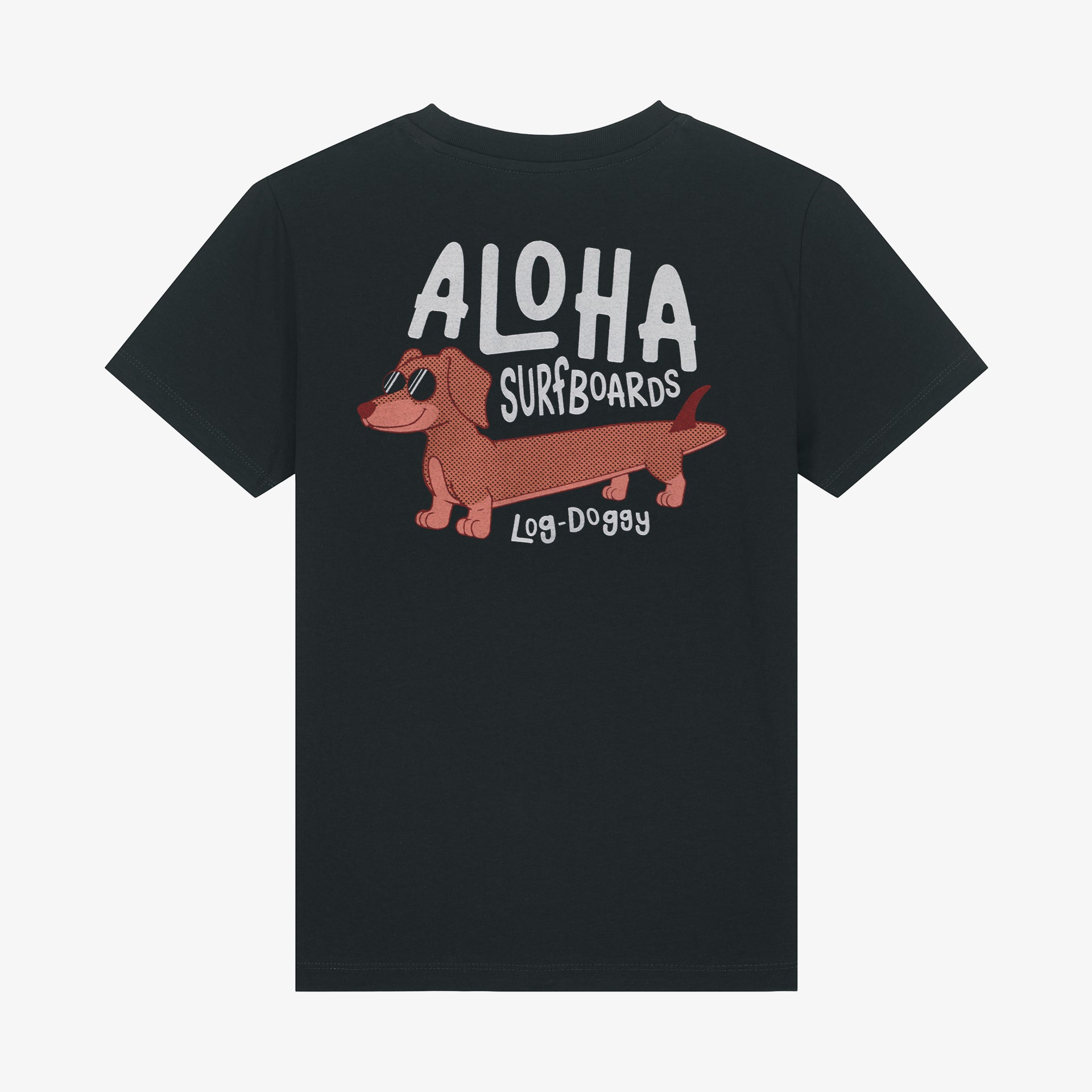 aloha kids log doggy long boarding surfing t shirt