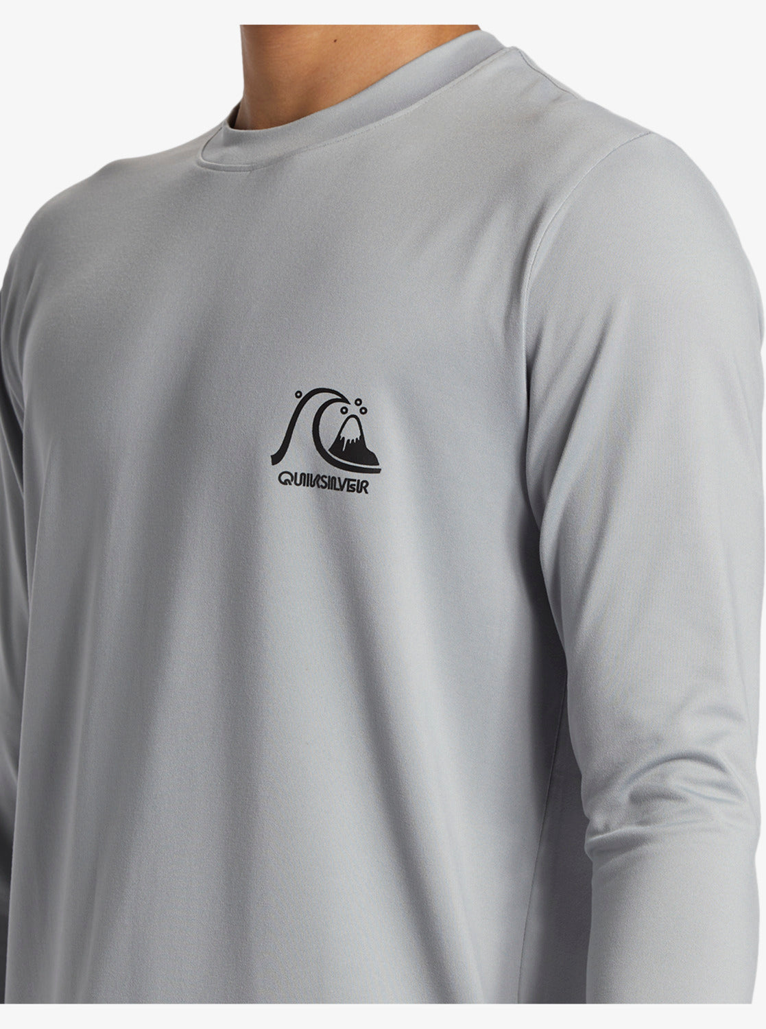 Quiksilver Mens DNA Bubble Logo Long Sleeve UPF 50 Surf T-shirt - Quarry