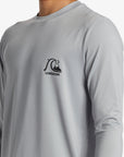 Quiksilver Mens DNA Bubble Logo Long Sleeve UPF 50 Surf T-shirt - Quarry