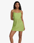 RVCA Womens Macarthur Mini Dress - Neon Green