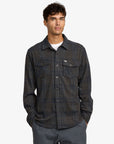 RVCA Mens Vacancy Flannel Long Sleeve Shirt - Mushroom