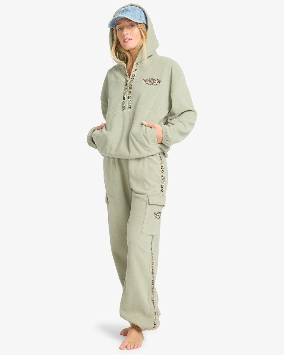 Billabong Womens Winter Camp Half-Zip Hoodie - Seagrass - ManGo Surfing