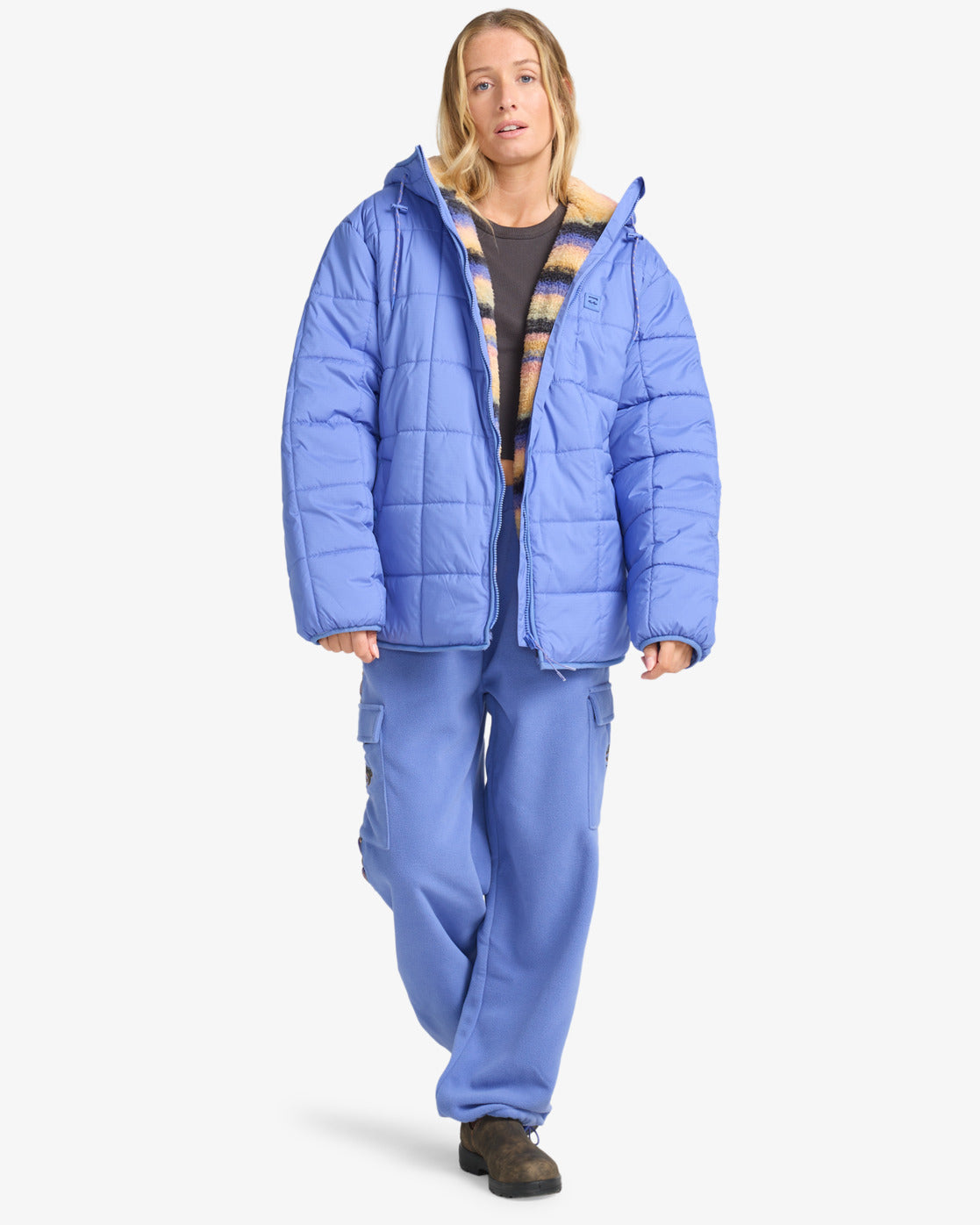 Billabong Womens Happy Camper Puffer Jacket - Iris - ManGo Surfing