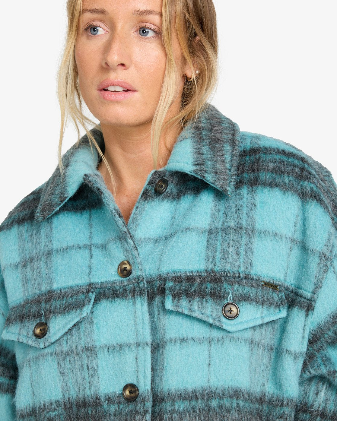 Billabong Womens Lucky Star Oversized Trucker Jacket - Misty Blue