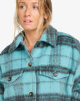 Billabong Womens Lucky Star Oversized Trucker Jacket - Misty Blue