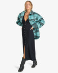 Billabong Womens Lucky Star Oversized Trucker Jacket - Misty Blue