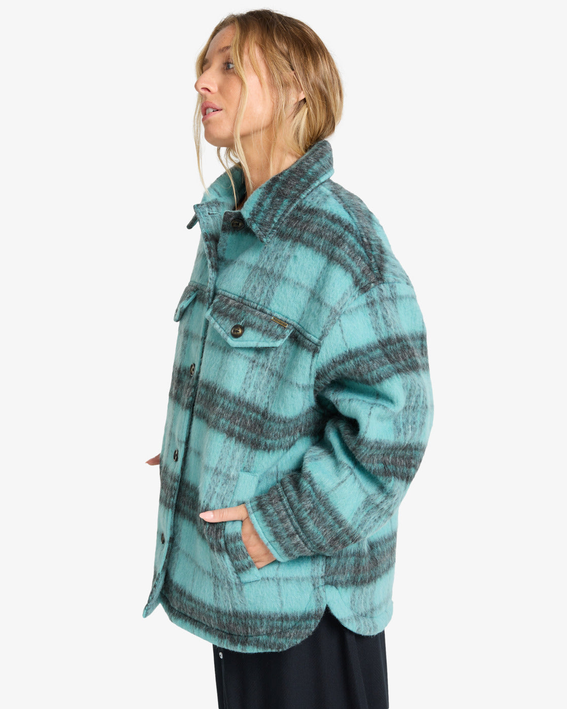 Billabong Womens Lucky Star Oversized Trucker Jacket - Misty Blue
