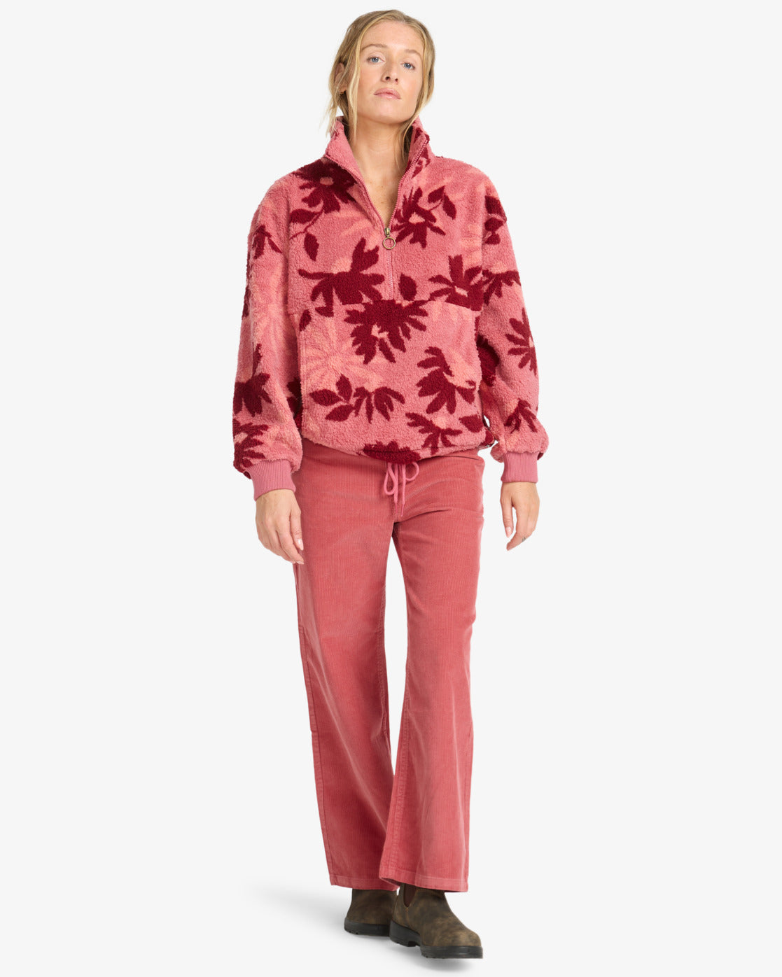 Billabong Womens Time Off Pullover Sweatshirt - Mauve Rose - ManGo Surfing