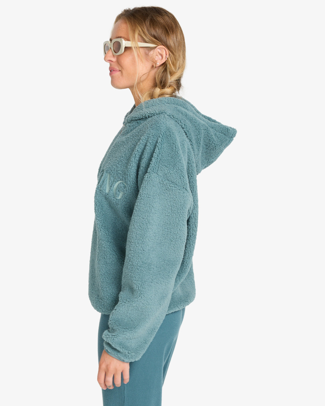 Billabong Womens Ready To Go Polar Fleece Hoodie - Slate Blue - ManGo Surfing
