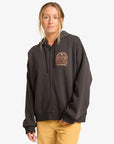 Billabong Womens El Sol Zip Up Hoodie - Off Black