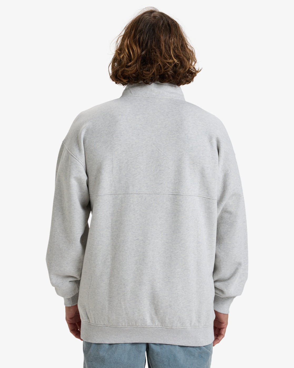 Billabong Mens Burleigh Half Zip Pullover Sweatshirt - Light Grey Heather - ManGo Surfing