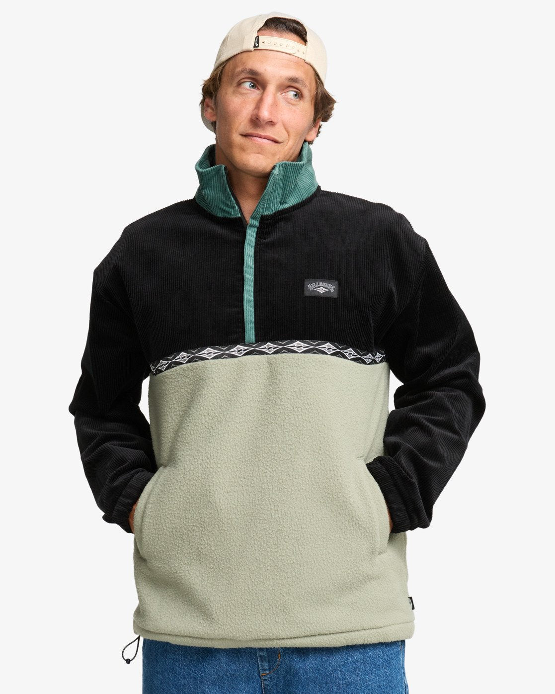 Billabong Mens Space Lobster Half Zip Jumper - Sagebrush - ManGo Surfing
