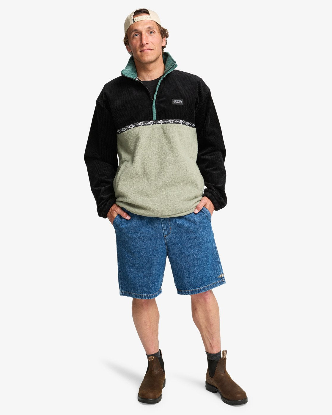 Billabong Mens Space Lobster Half Zip Jumper - Sagebrush - ManGo Surfing