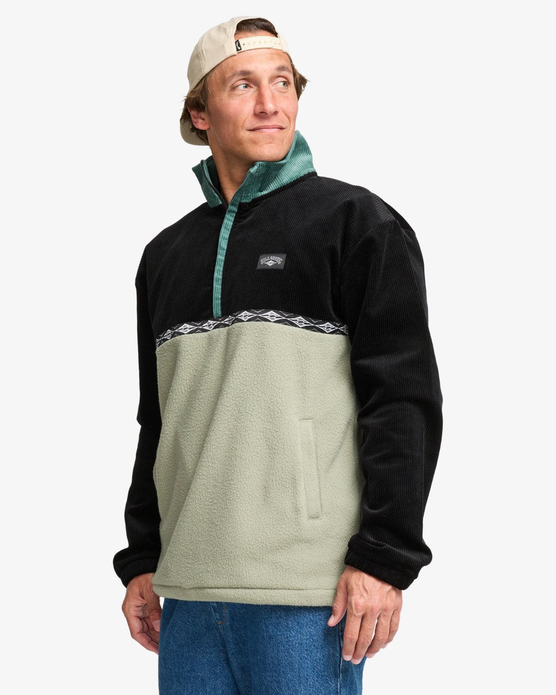 Billabong Mens Space Lobster Half Zip Jumper - Sagebrush - ManGo Surfing