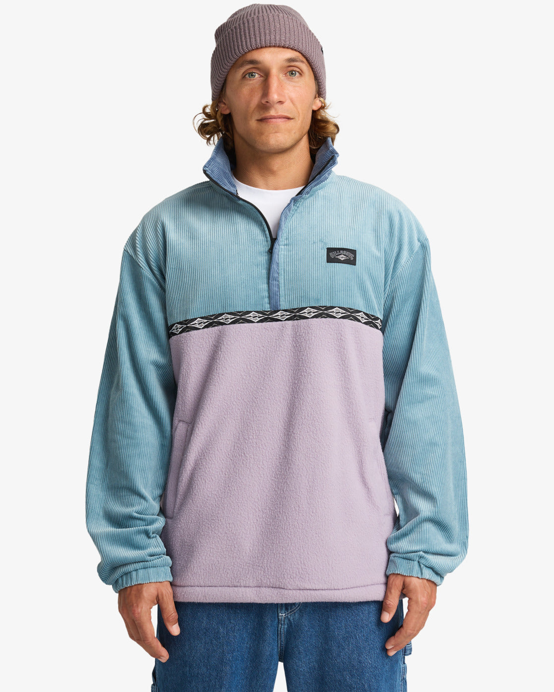 Billabong Mens Space Lobster Half Zip Jumper - Washed Blue - ManGo Surfing