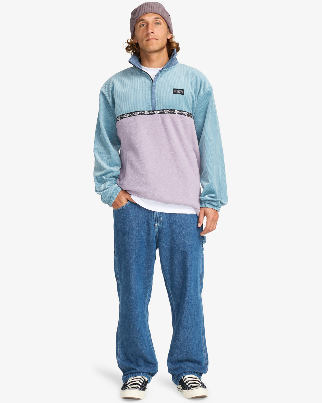 Billabong Mens Space Lobster Half Zip Jumper - Washed Blue - ManGo Surfing