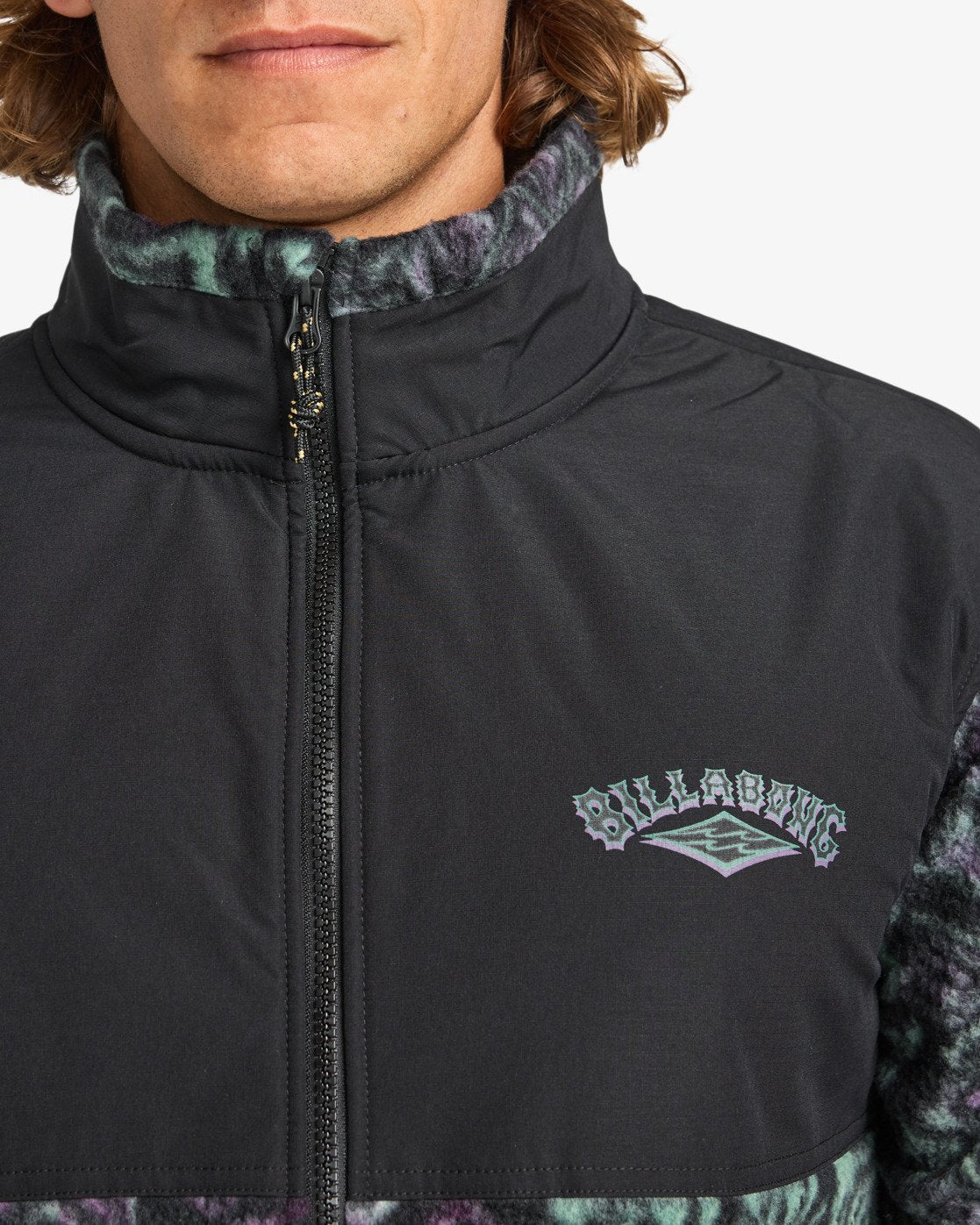 Billabong Mens Boundary Re-Issue Half Zip Mock Neck Fleece - Multi