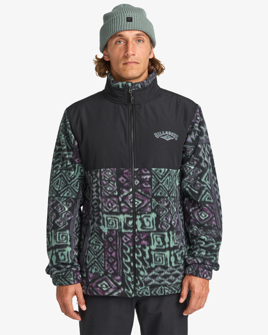 Billabong Mens Boundary Re-Issue Half Zip Mock Neck Fleece - Multi