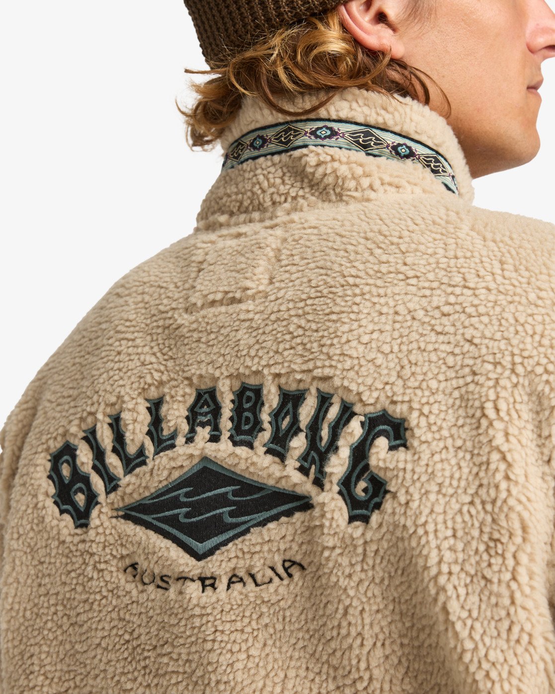 Billabong Mens Boundary Tombstone Half Zip Mock Neck Fleece - Desert