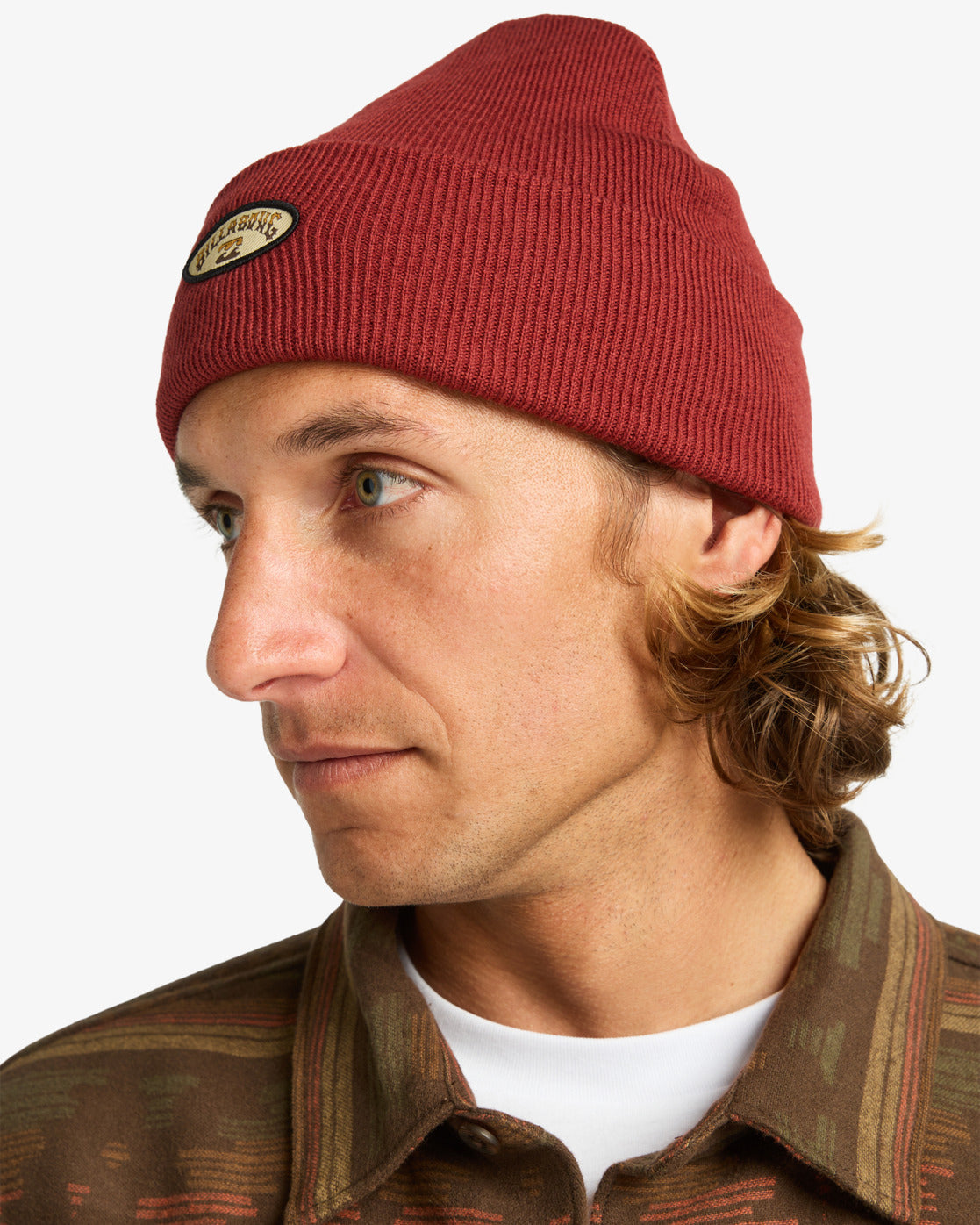 Billabong Mens Every Other Day Cuff Beanie Hat - One Size - Brick