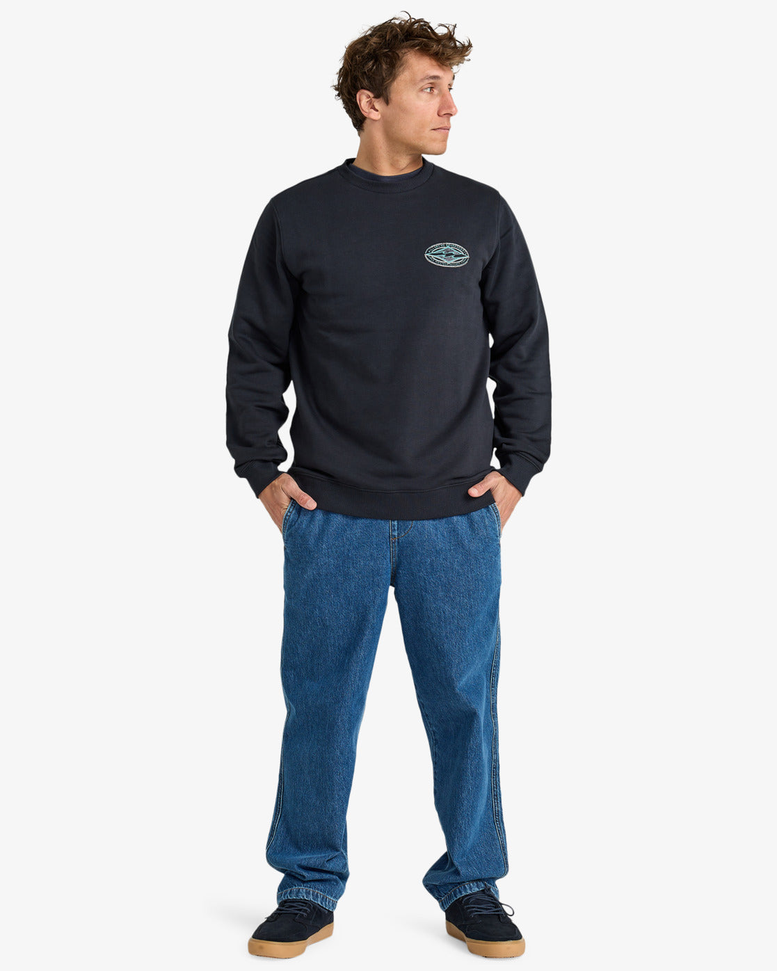Billabong Mens Foundation Crew Sweatshirt - Black - ManGo Surfing