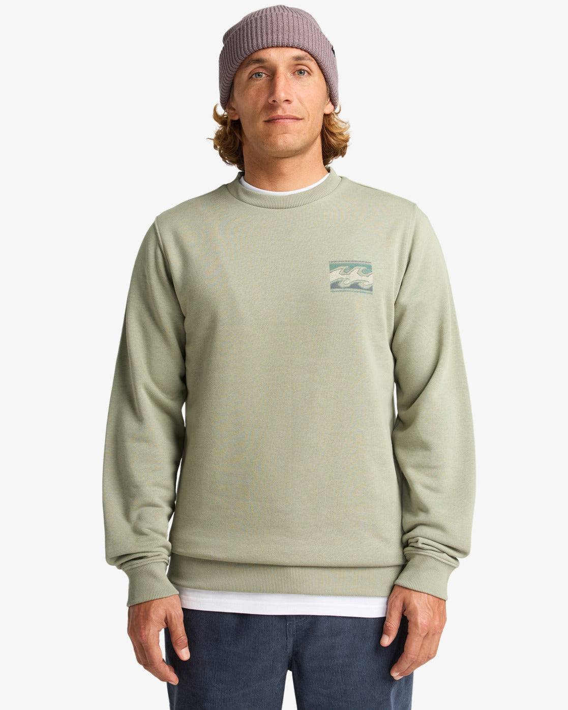 Billabong Mens Foundation Crew Sweatshirt - Grey Green - ManGo Surfing