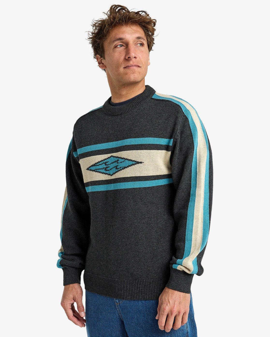 Billabong Mens Unlock Diamond Jumper - Raven