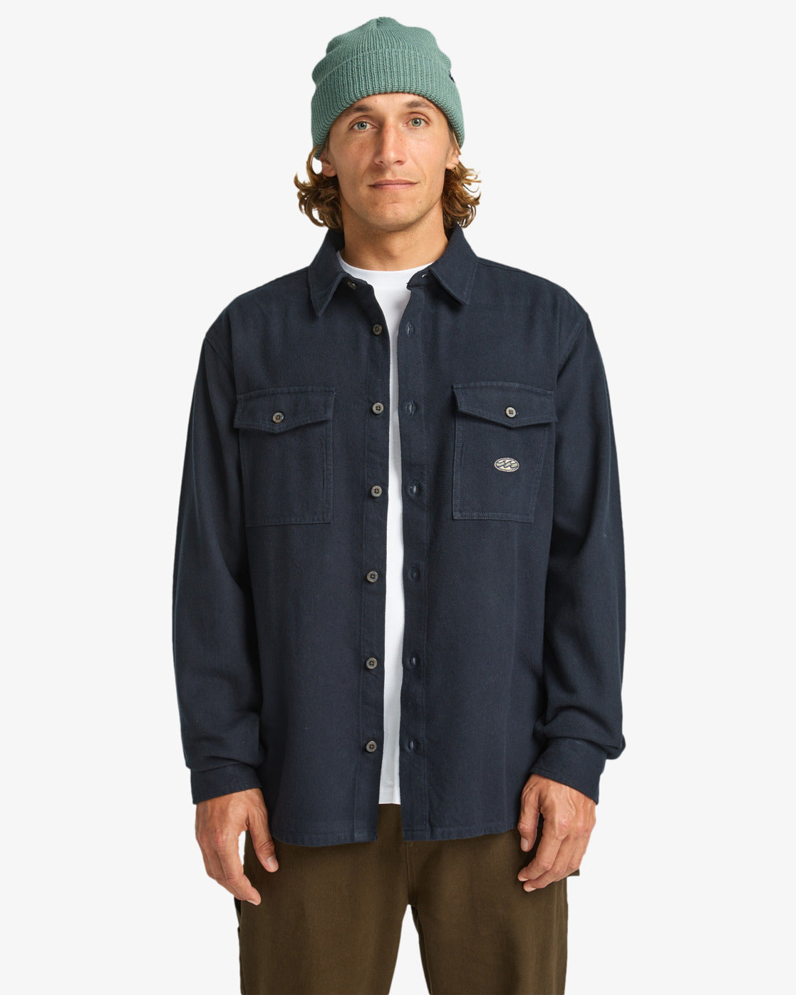 Billabong Mens Del Mar Flannel Long Sleeve Shirt - Dark Navy