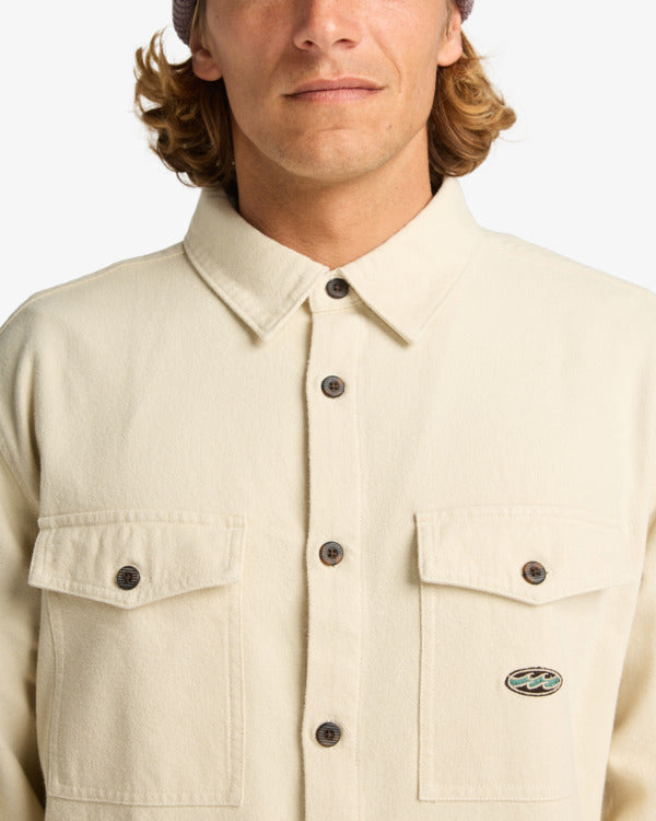 Billabong Mens Del Mar Flannel Long Sleeve Shirt - Sand