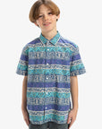Quiksilver Boys Global Heat Short Sleeve Shirt (8-16 Yrs) - Aqua Sky