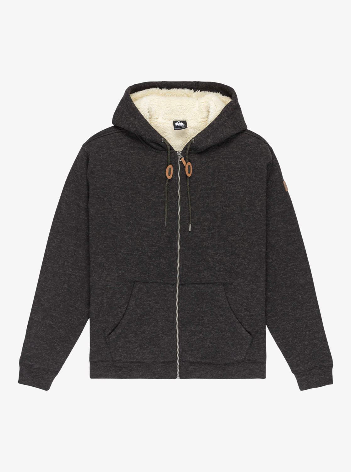 Quiksilver Mens Keller Full Zip Sherpa Hoodie - Black Heather