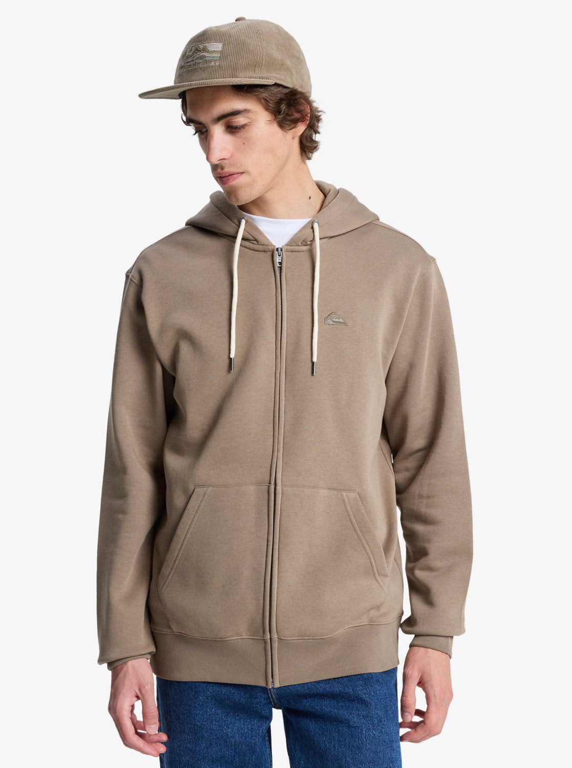 Quiksilver Mens Salt Water Full Zip Hoodie - Fallen Rock - ManGo Surfing