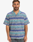 Quiksilver Mens Global Heat Short Sleeve Shirt - Aqua Sky - ManGo Surfing