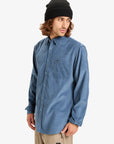 Quiksilver Mens Smoke Trail Cord Long Sleeve Shirt - China Blue