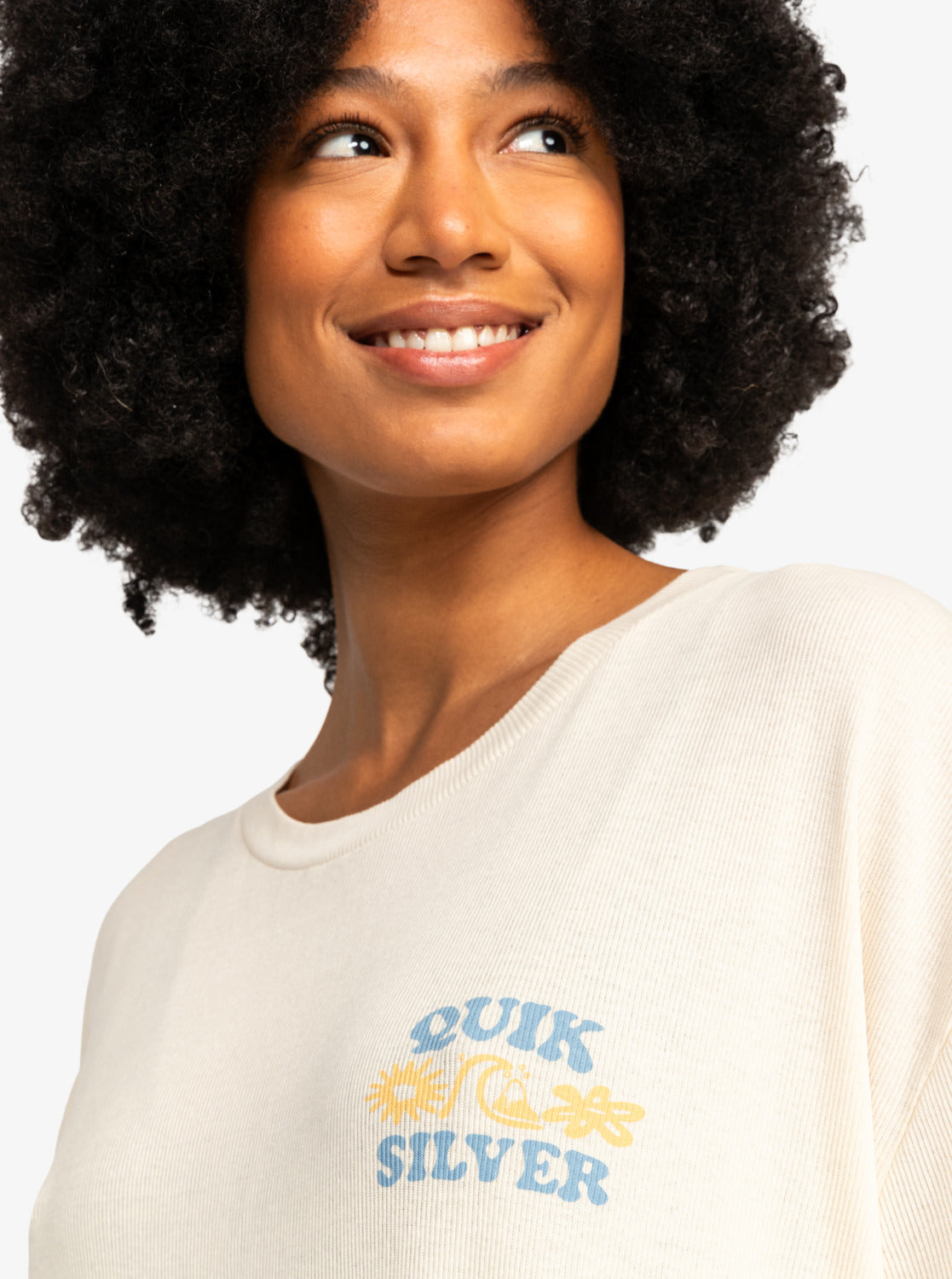 Quiksilver Womens UNI Classic Boyfriend T-Shirt - Birch